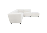 551621-SET Sunny 6-piece Upholstered Modular Sectional Sofa Ivory Sherpa