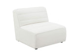 551621-SET Sunny 6-piece Upholstered Modular Sectional Sofa Ivory Sherpa