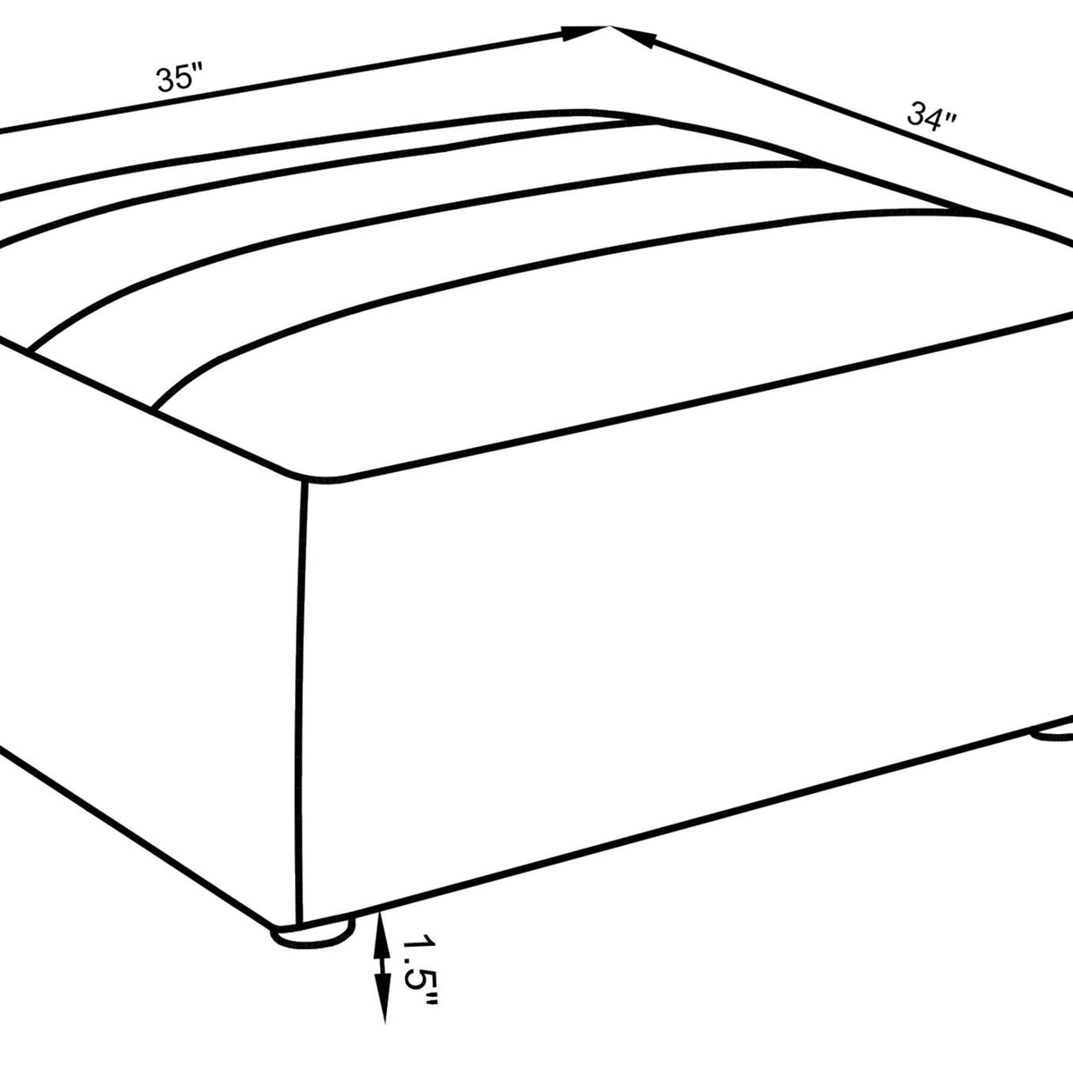 551623 Sunny Square Upholstered Ottoman Natural