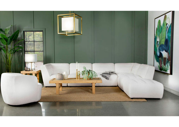 551623 Sunny Square Upholstered Ottoman Natural