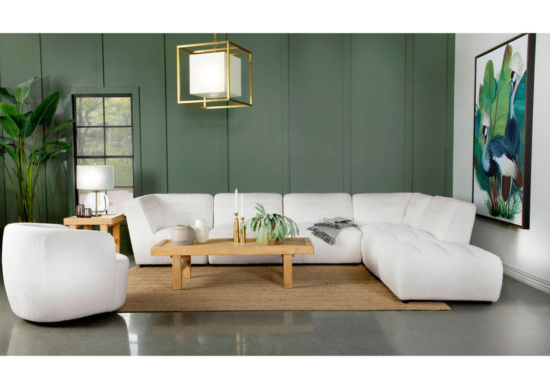 551623 Sunny Square Upholstered Ottoman Natural