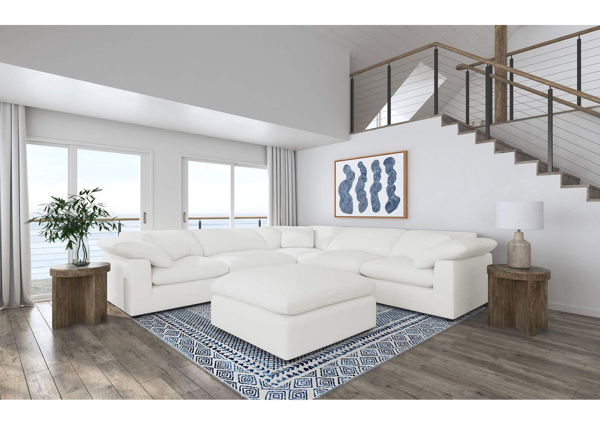 551751-SETA Raleigh 6-piece Boucle Upholstered Modular Sectional Ivory