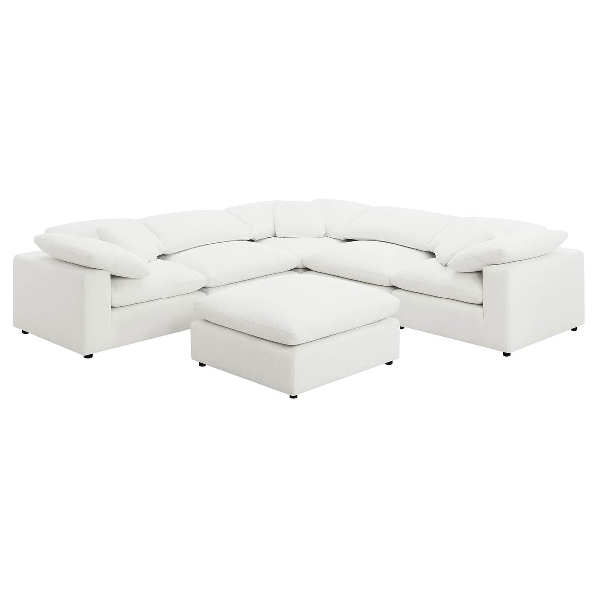 551751-SETA Raleigh 6-piece Boucle Upholstered Modular Sectional Ivory