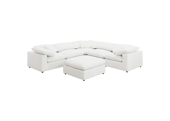 551751-SETA Raleigh 6-piece Boucle Upholstered Modular Sectional Ivory