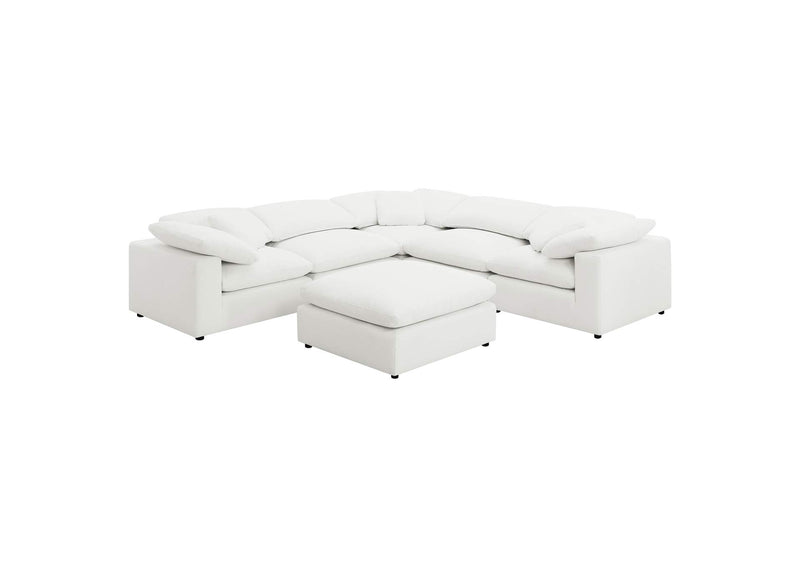551751-SETA Raleigh 6-piece Boucle Upholstered Modular Sectional Ivory
