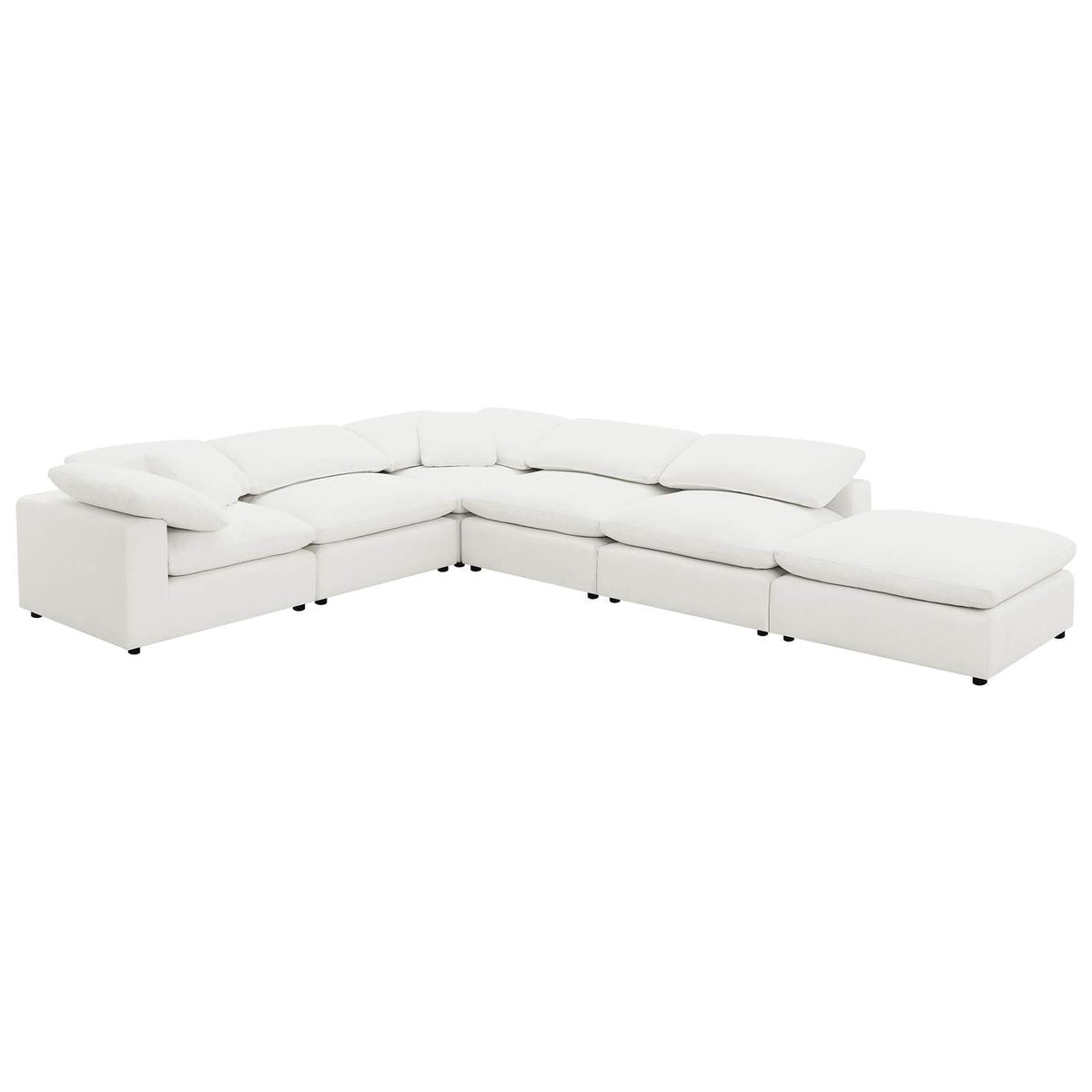 551751-SET Raleigh 6-piece Boucle Upholstered Modular Sectional Ivory