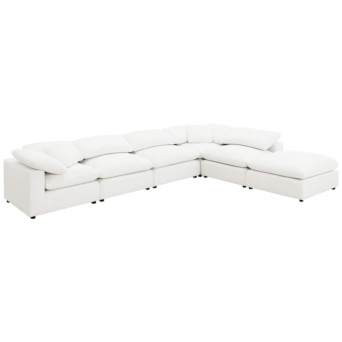551751-SET Raleigh 6-piece Boucle Upholstered Modular Sectional Ivory