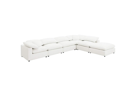 551751-SET Raleigh 6-piece Boucle Upholstered Modular Sectional Ivory