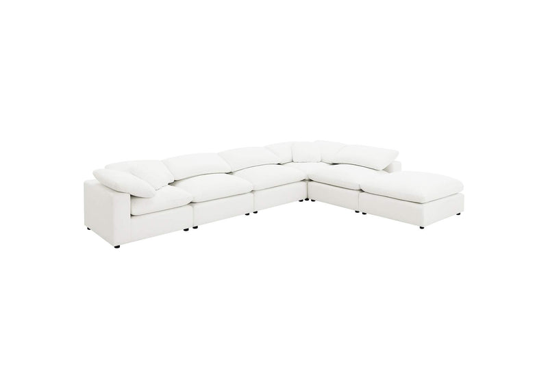 551751-SET Raleigh 6-piece Boucle Upholstered Modular Sectional Ivory