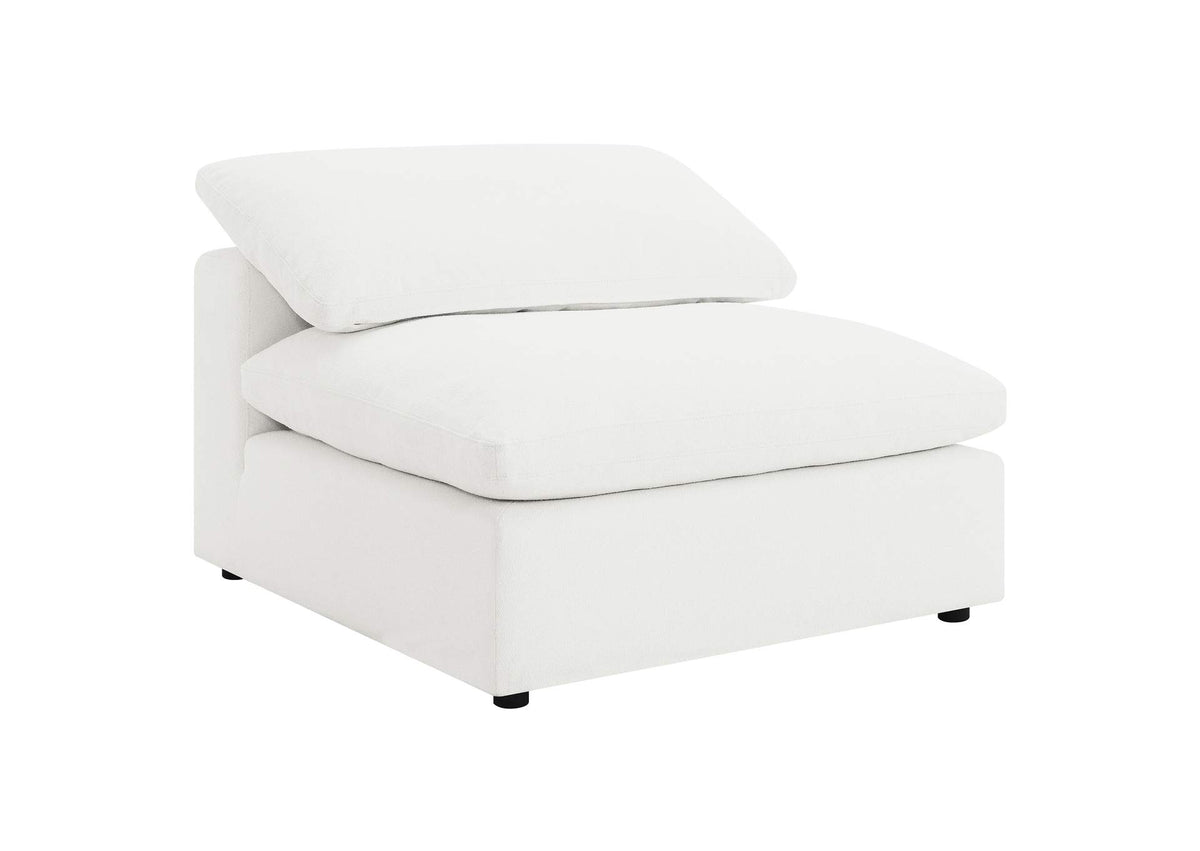 551751 Raleigh Boucle Upholstered Armless Chair Ivory