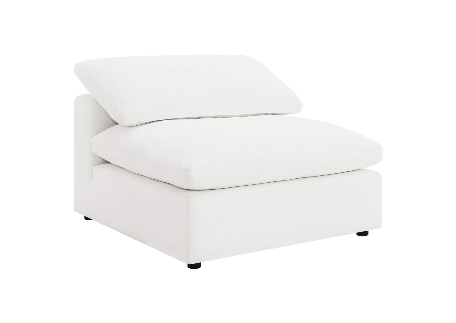 551751 Raleigh Boucle Upholstered Armless Chair Ivory