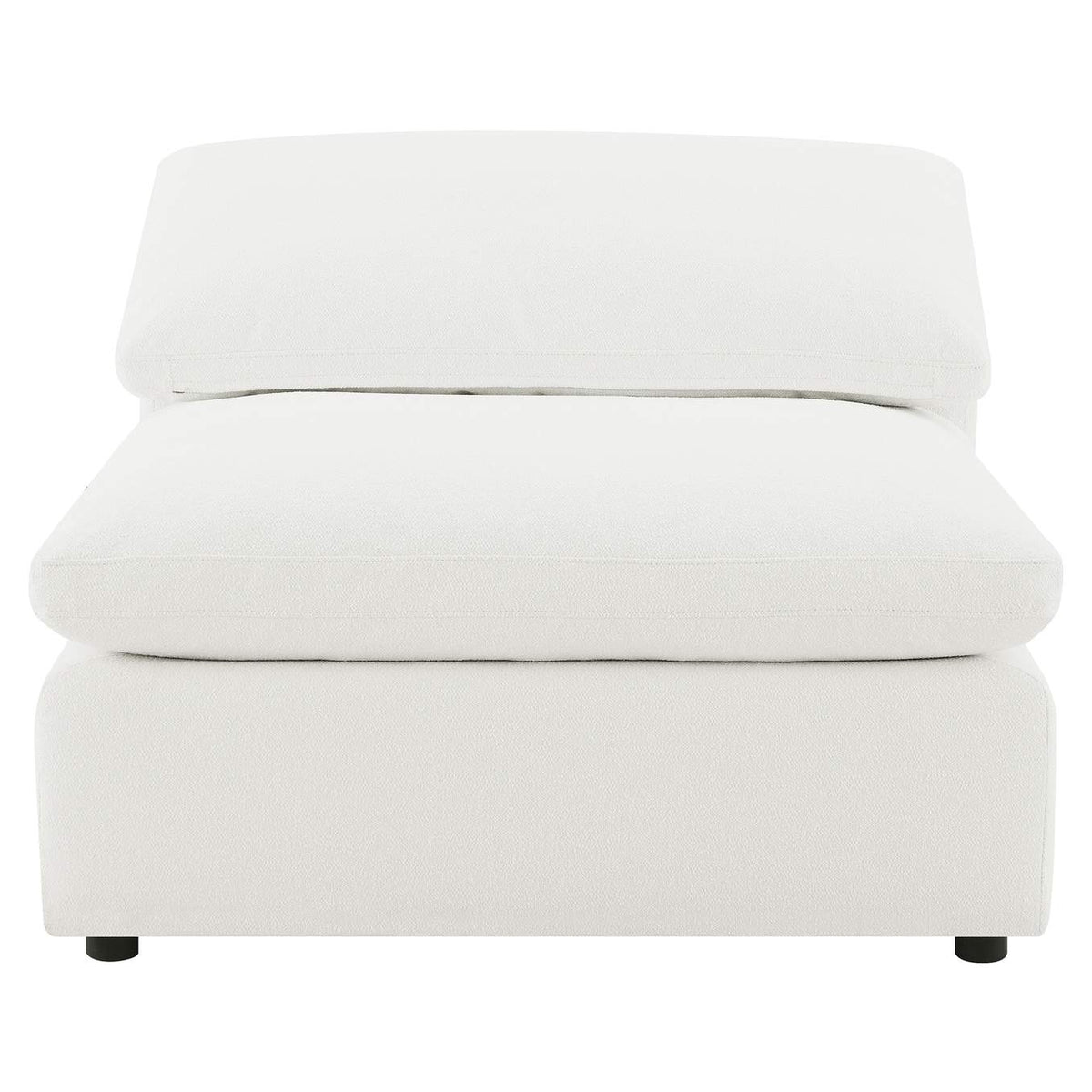 551751 Raleigh Boucle Upholstered Armless Chair Ivory