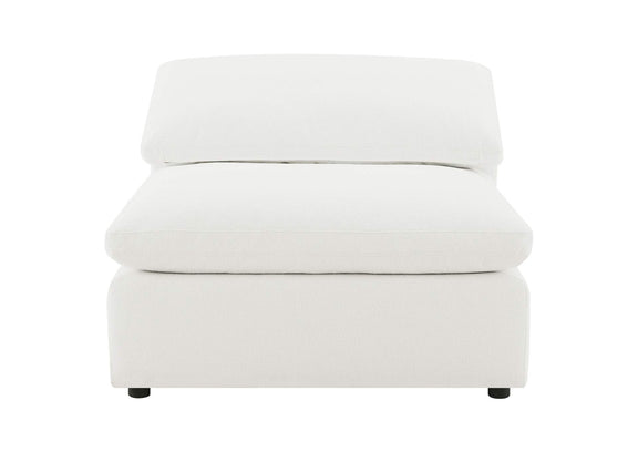 551751 Raleigh Boucle Upholstered Armless Chair Ivory