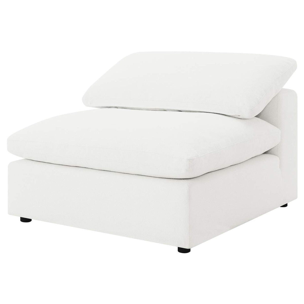 551751 Raleigh Boucle Upholstered Armless Chair Ivory