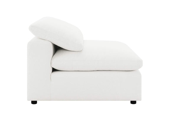 551751 Raleigh Boucle Upholstered Armless Chair Ivory