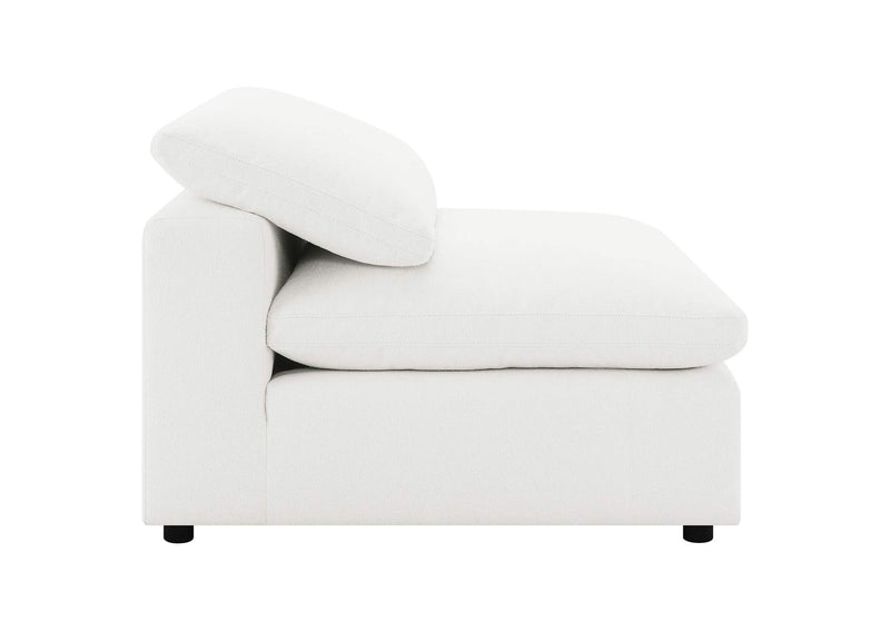 551751 Raleigh Boucle Upholstered Armless Chair Ivory