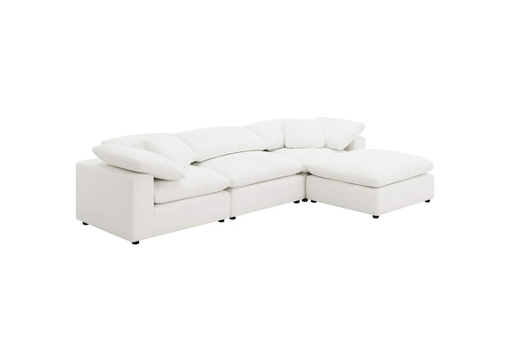 551751 Raleigh Boucle Upholstered Armless Chair Ivory