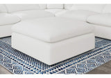 551753 Raleigh Boucle Upholstered Ottoman Ivory