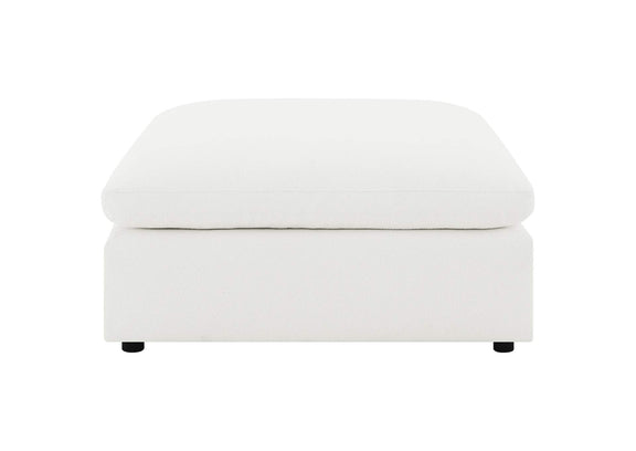 551753 Raleigh Boucle Upholstered Ottoman Ivory