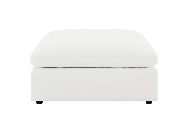 551753 Raleigh Boucle Upholstered Ottoman Ivory