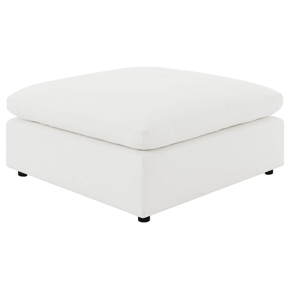 551753 Raleigh Boucle Upholstered Ottoman Ivory