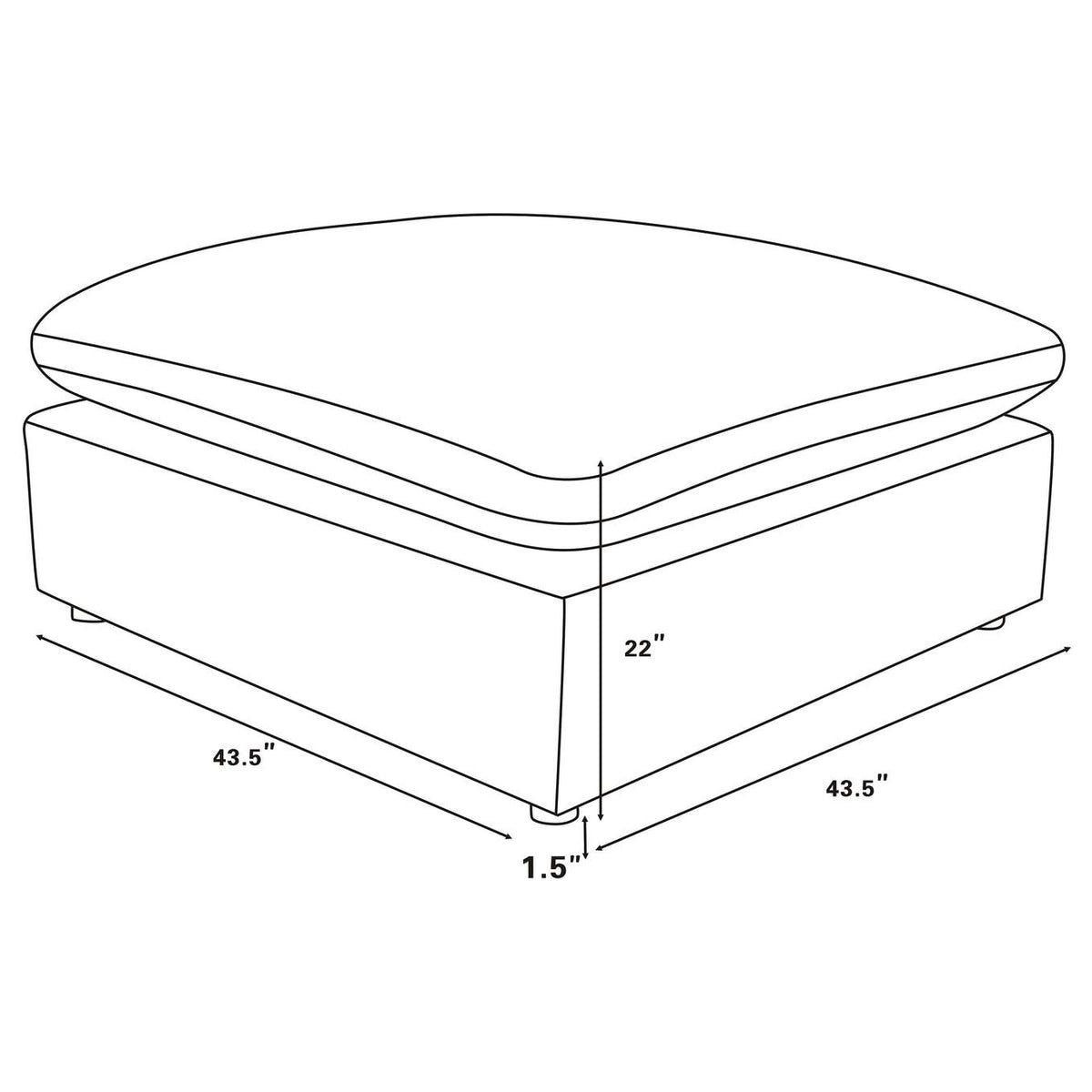 551753 Raleigh Boucle Upholstered Ottoman Ivory