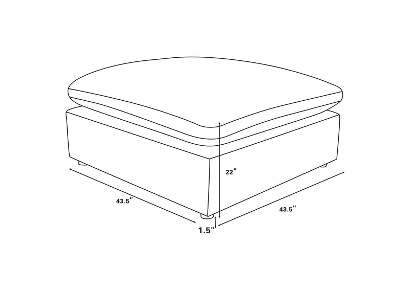 551753 Raleigh Boucle Upholstered Ottoman Ivory