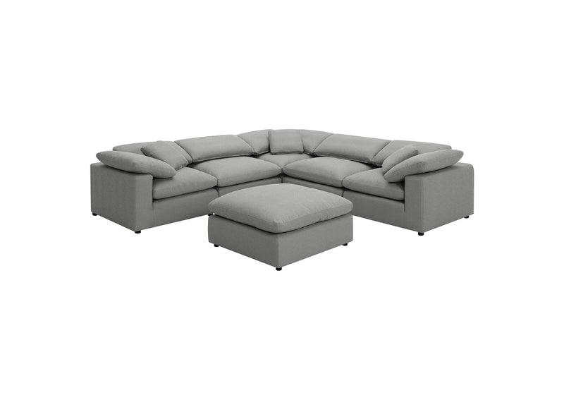 551754-SETA Raleigh 6-piece Boucle Upholstered Modular Sectional Grey