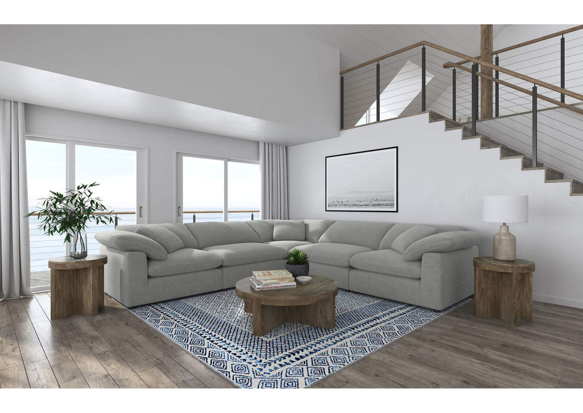 551754-SETB Raleigh 5-piece Boucle Upholstered Modular Sectional Grey