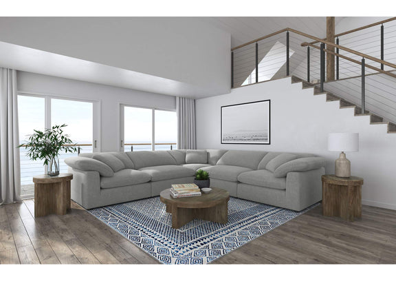 551754-SETB Raleigh 5-piece Boucle Upholstered Modular Sectional Grey