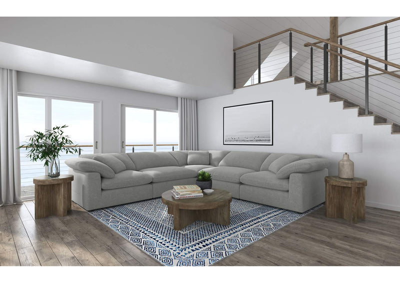 551754-SETB Raleigh 5-piece Boucle Upholstered Modular Sectional Grey