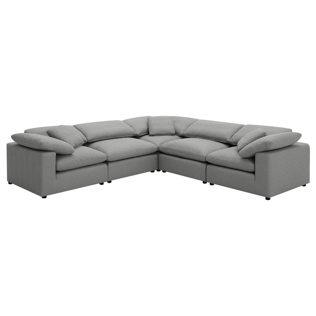 551754-SETB Raleigh 5-piece Boucle Upholstered Modular Sectional Grey