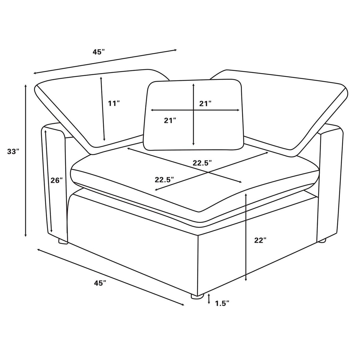 551754-SETB Raleigh 5-piece Boucle Upholstered Modular Sectional Grey