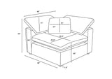 551754-SETB Raleigh 5-piece Boucle Upholstered Modular Sectional Grey