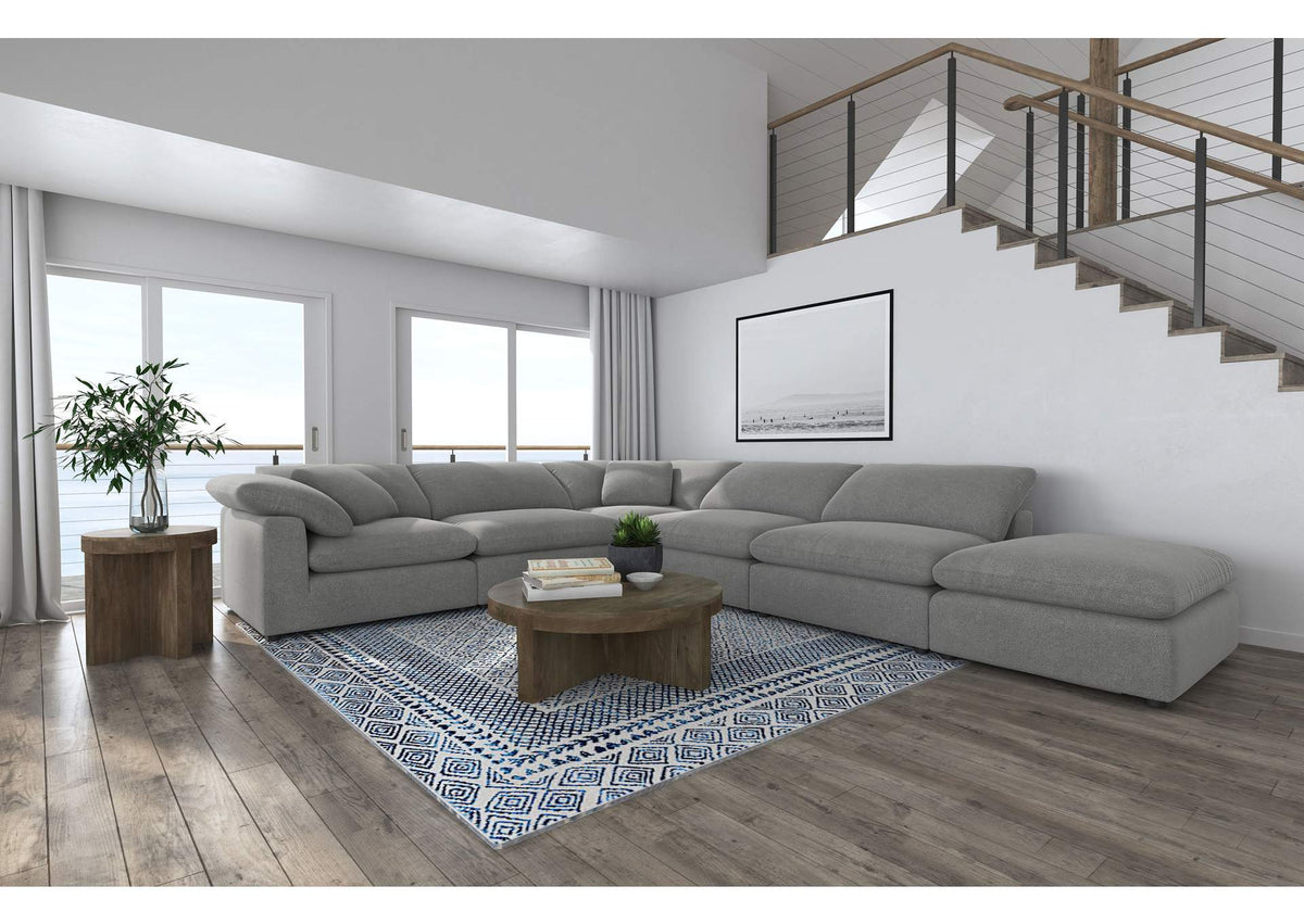 551754-SET Raleigh 6-piece Boucle Upholstered Modular Sectional Grey