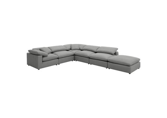 551754-SET Raleigh 6-piece Boucle Upholstered Modular Sectional Grey