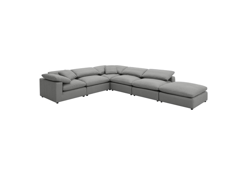 551754-SET Raleigh 6-piece Boucle Upholstered Modular Sectional Grey