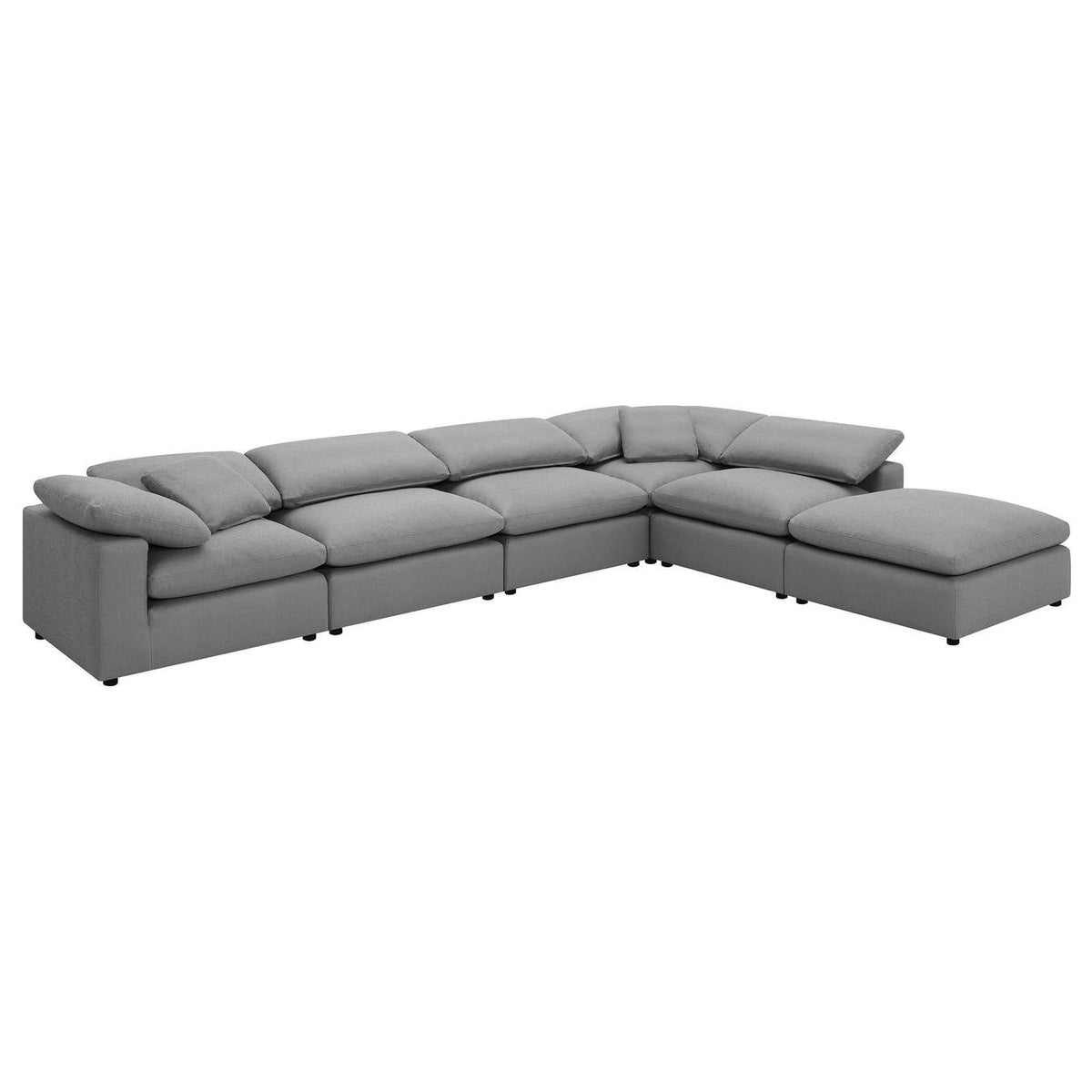 551754-SET Raleigh 6-piece Boucle Upholstered Modular Sectional Grey