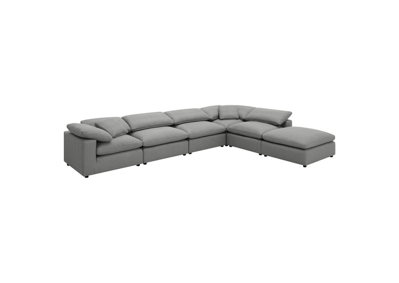 551754-SET Raleigh 6-piece Boucle Upholstered Modular Sectional Grey