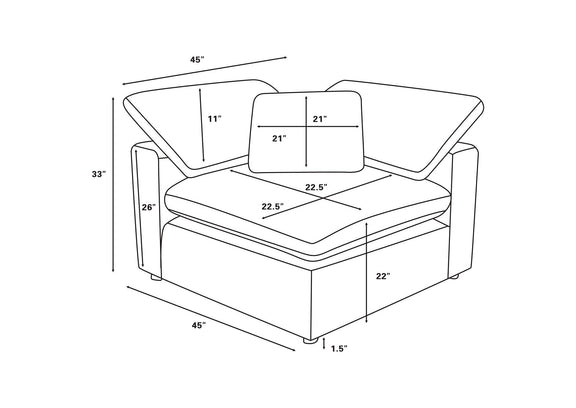 551754-SET Raleigh 6-piece Boucle Upholstered Modular Sectional Grey