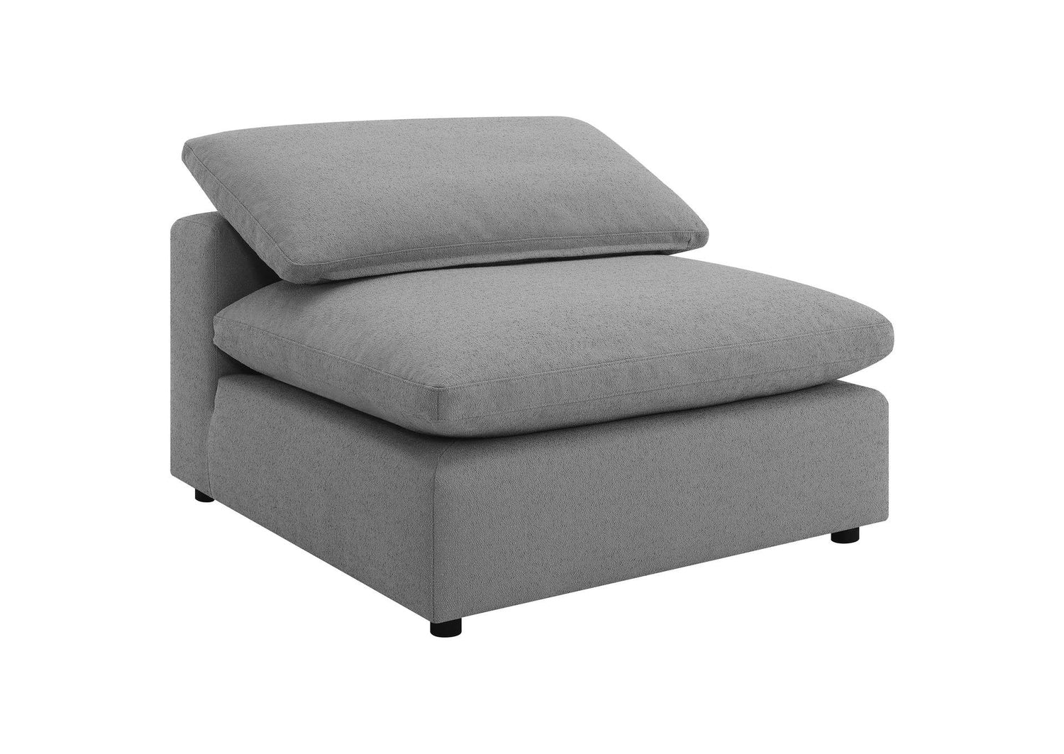 551754 Raleigh Boucle Upholstered Armless Chair Grey
