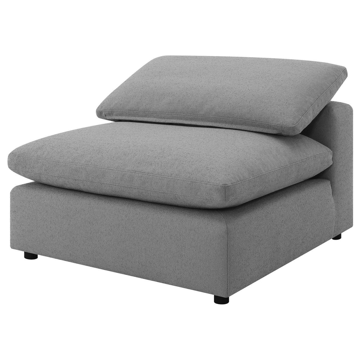 551754 Raleigh Boucle Upholstered Armless Chair Grey