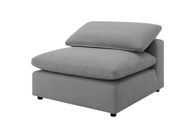 551754 Raleigh Boucle Upholstered Armless Chair Grey