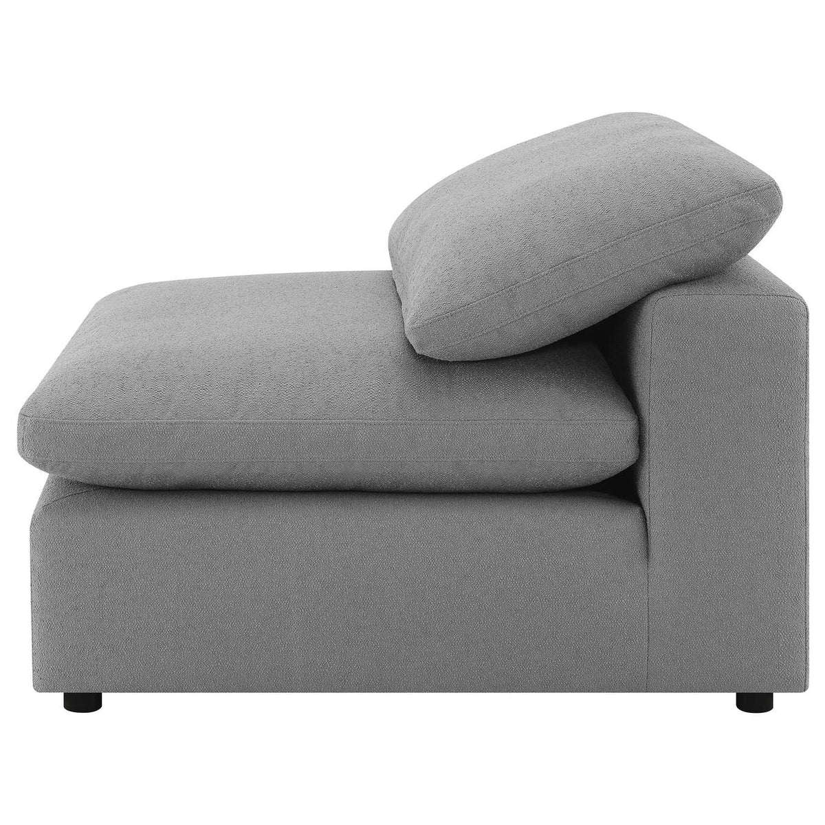 551754 Raleigh Boucle Upholstered Armless Chair Grey