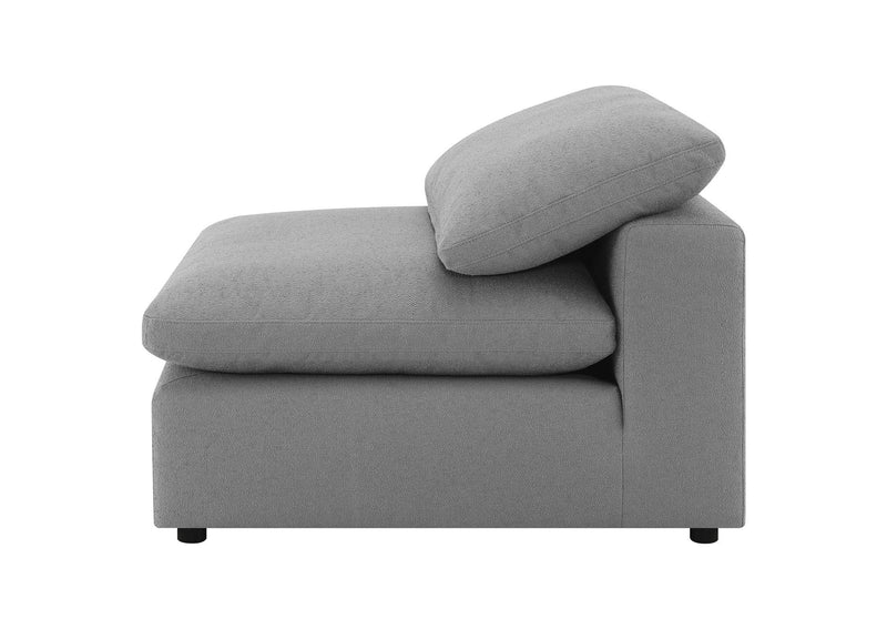 551754 Raleigh Boucle Upholstered Armless Chair Grey