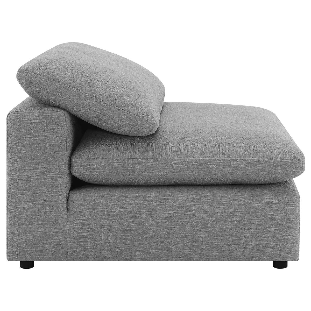 551754 Raleigh Boucle Upholstered Armless Chair Grey