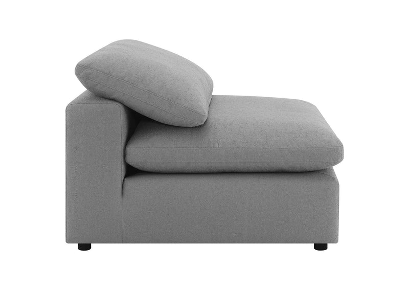 551754 Raleigh Boucle Upholstered Armless Chair Grey