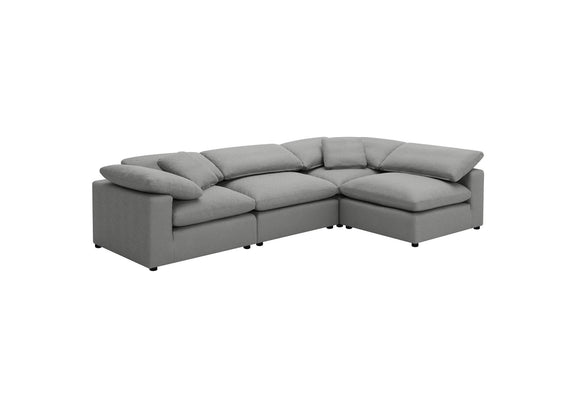 551754 Raleigh Boucle Upholstered Armless Chair Grey