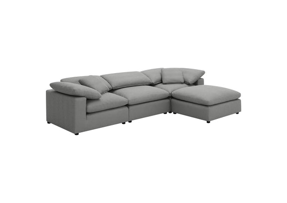 551754 Raleigh Boucle Upholstered Armless Chair Grey