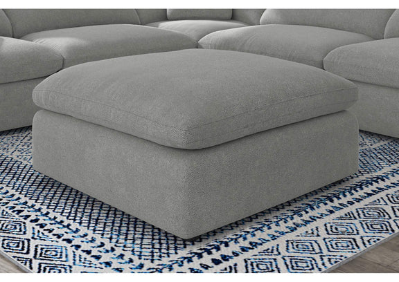 551756 Raleigh Boucle Upholstered Ottoman Grey